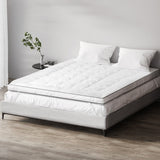 Giselle Bedding Premium Pillowtop Mattress Topper — Baffle Box, Corner Straps — Allure Home Collections