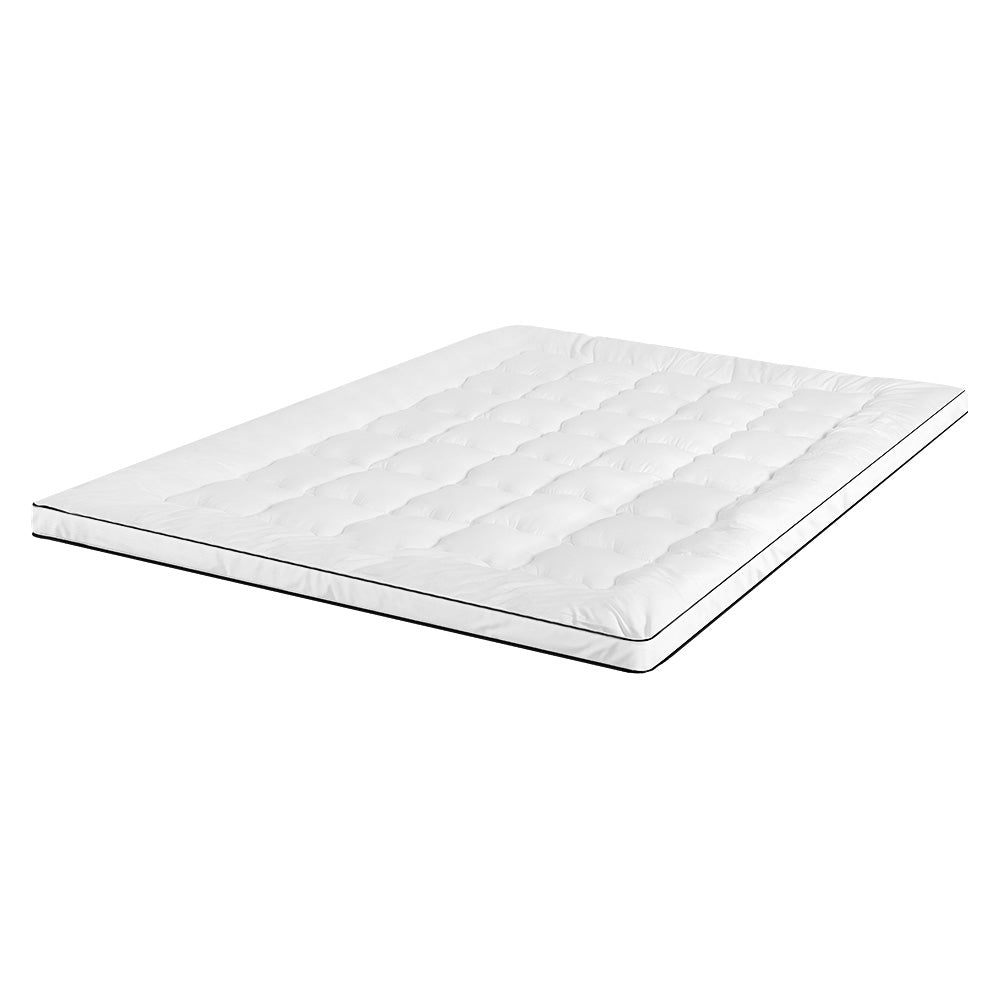 Giselle Bedding Premium Pillowtop Mattress Topper — Baffle Box, Corner Straps — Allure Home Collections