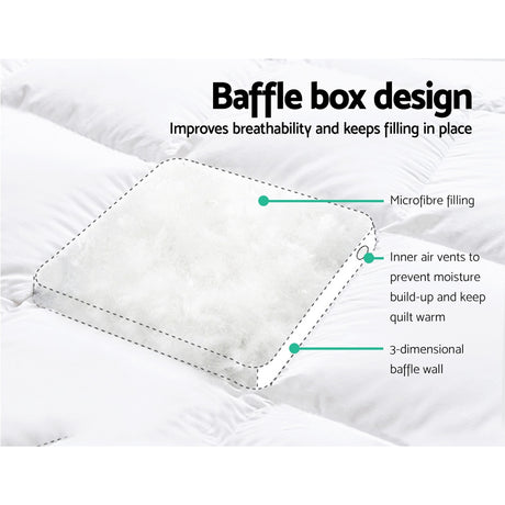 Giselle Bedding Pillowtop Mattress Topper Protector Pad — King Single, 1000GSM — Allure Home Collections