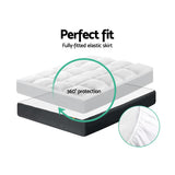 Giselle Bedding Pillowtop Mattress Topper Protector Pad — King Single, 1000GSM — Allure Home Collections