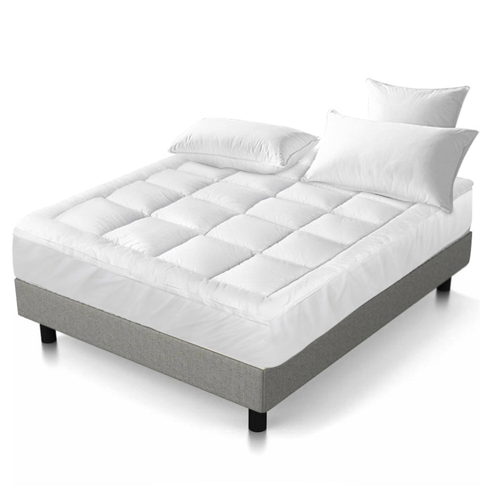 Giselle Bedding Pillowtop Mattress Topper Protector Pad — King Single, 1000GSM — Allure Home Collections
