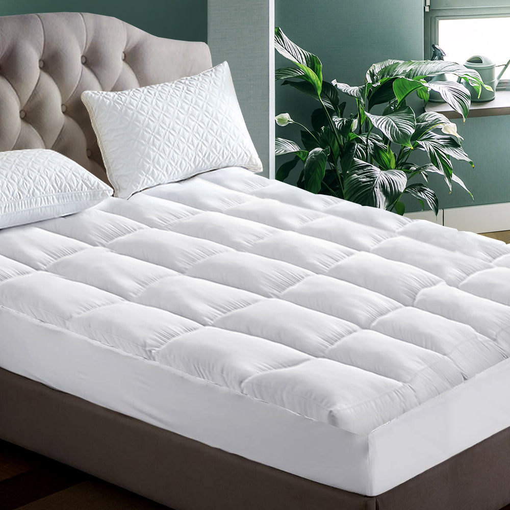 Giselle Bedding Pillowtop Mattress Topper Protector Pad — Single, 1000GSM — Allure Home Collections