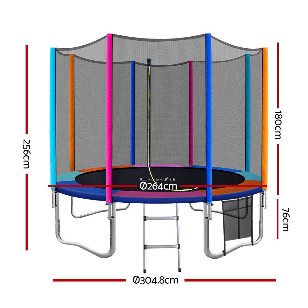 Kemp Round Trampoline with Enclosure, 10ft