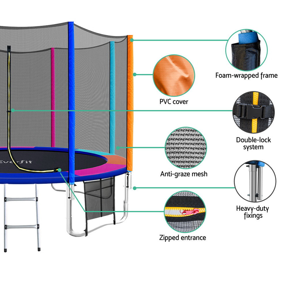 Byfield Round Trampoline with Enclosure and Ladder, 12ft
