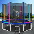 Round 12ft trampoline set with enclosure net, safety pad and ladder