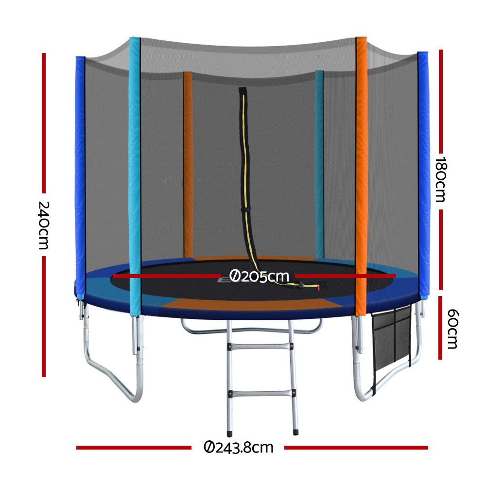 Byfield Round Trampoline with Enclosure and Ladder, 8ft