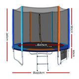 Byfield Round Trampoline with Enclosure and Ladder, 8ft
