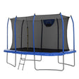 Rectangle 12ft kids trampoline with basketball hoop and enclosure net