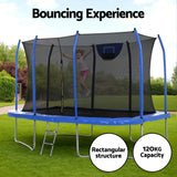 Kinka Rectangle Trampoline with Basketball Set, 12ft