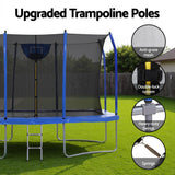 Kinka Rectangle Trampoline with Basketball Set, 12ft