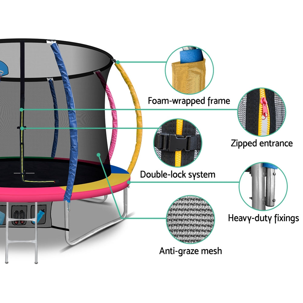 Byfield Round Trampoline with Enclosure and Ladder, 10ft