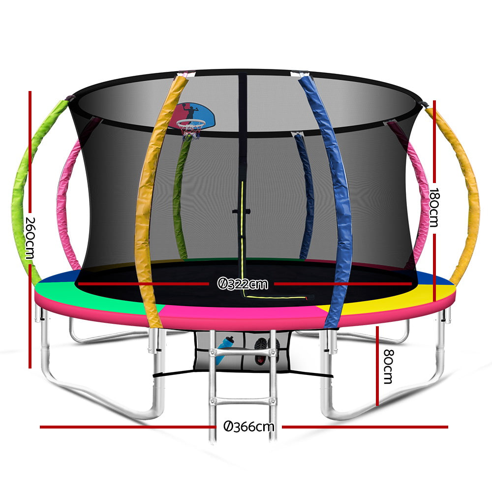 Kemp Round Trampoline with Enclosure, 12ft