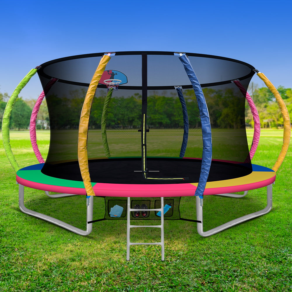 Kemp Round Trampoline with Enclosure, 12ft