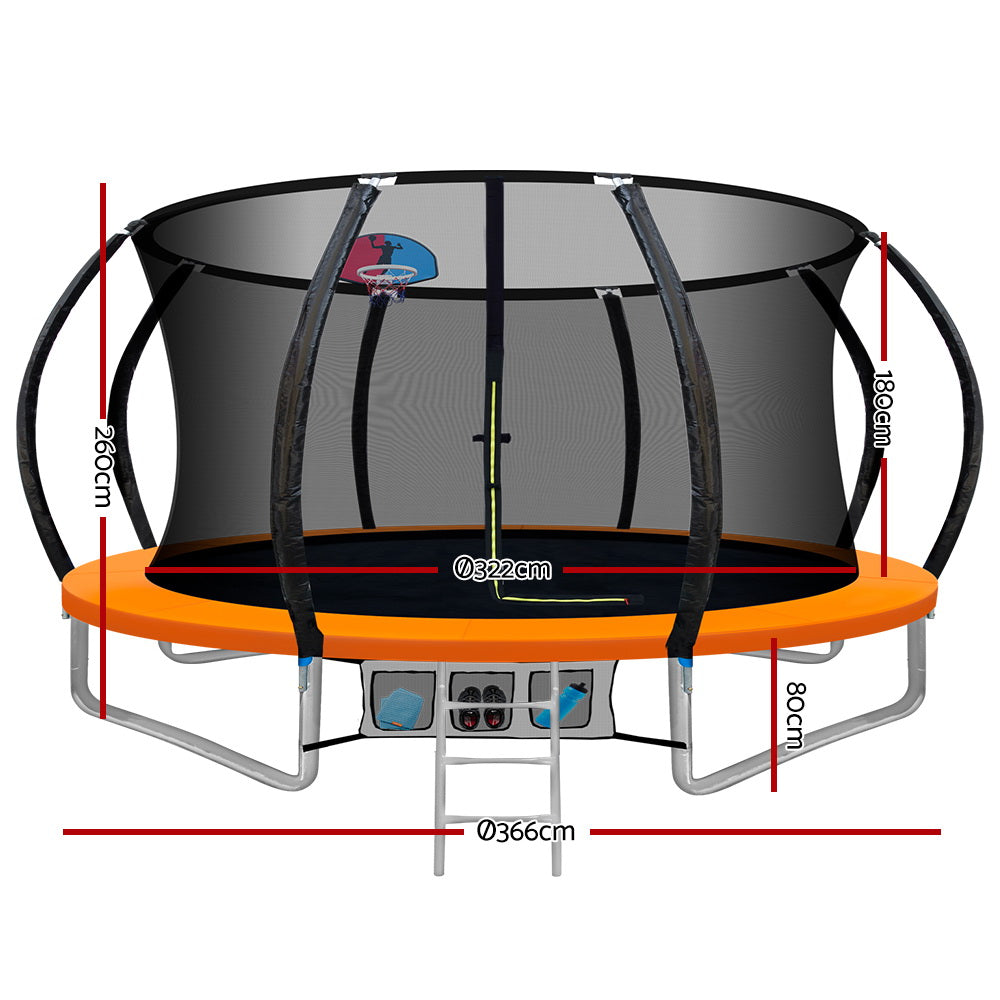 Byfield Round Trampoline with Enclosure and Ladder, 12ft