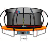 Woodbury Round Trampoline with Basketball Hoop, Enclosure and Ladder, 14ft