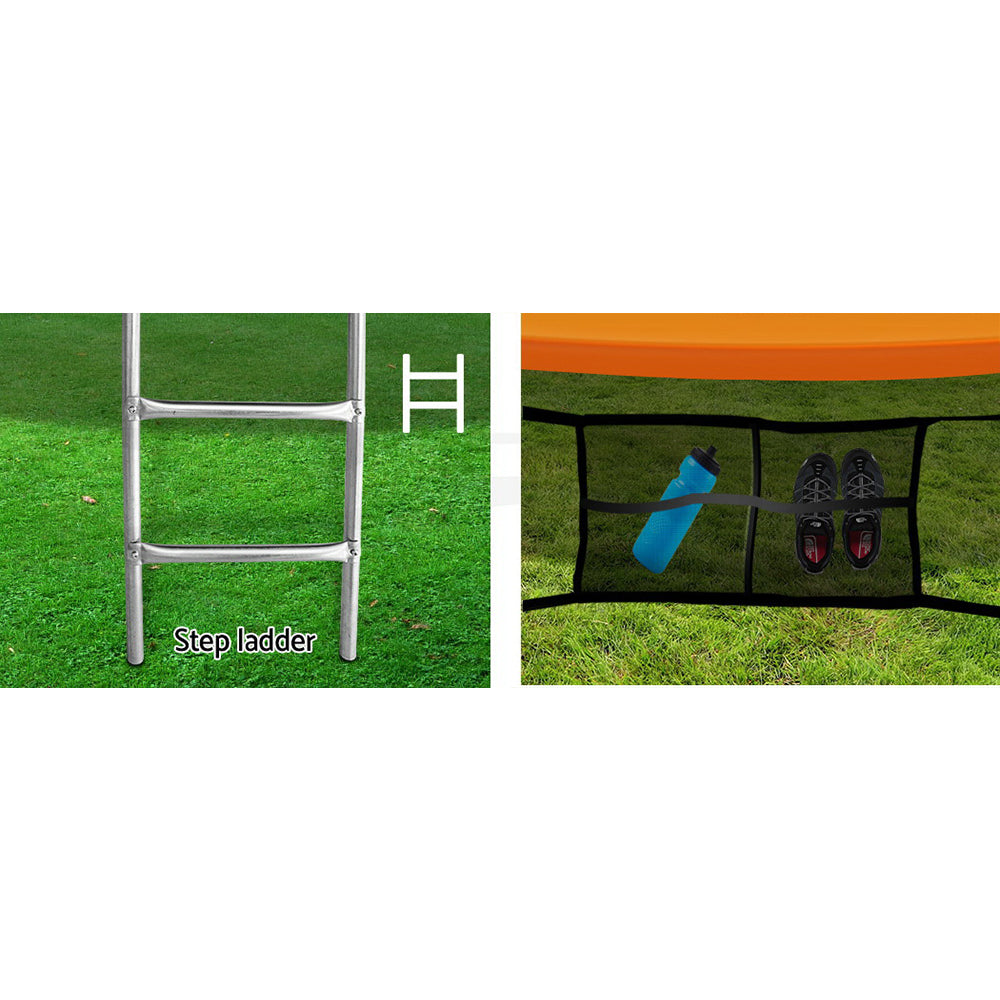 Woodbury Round Trampoline with Basketball Hoop, Enclosure and Ladder, 14ft