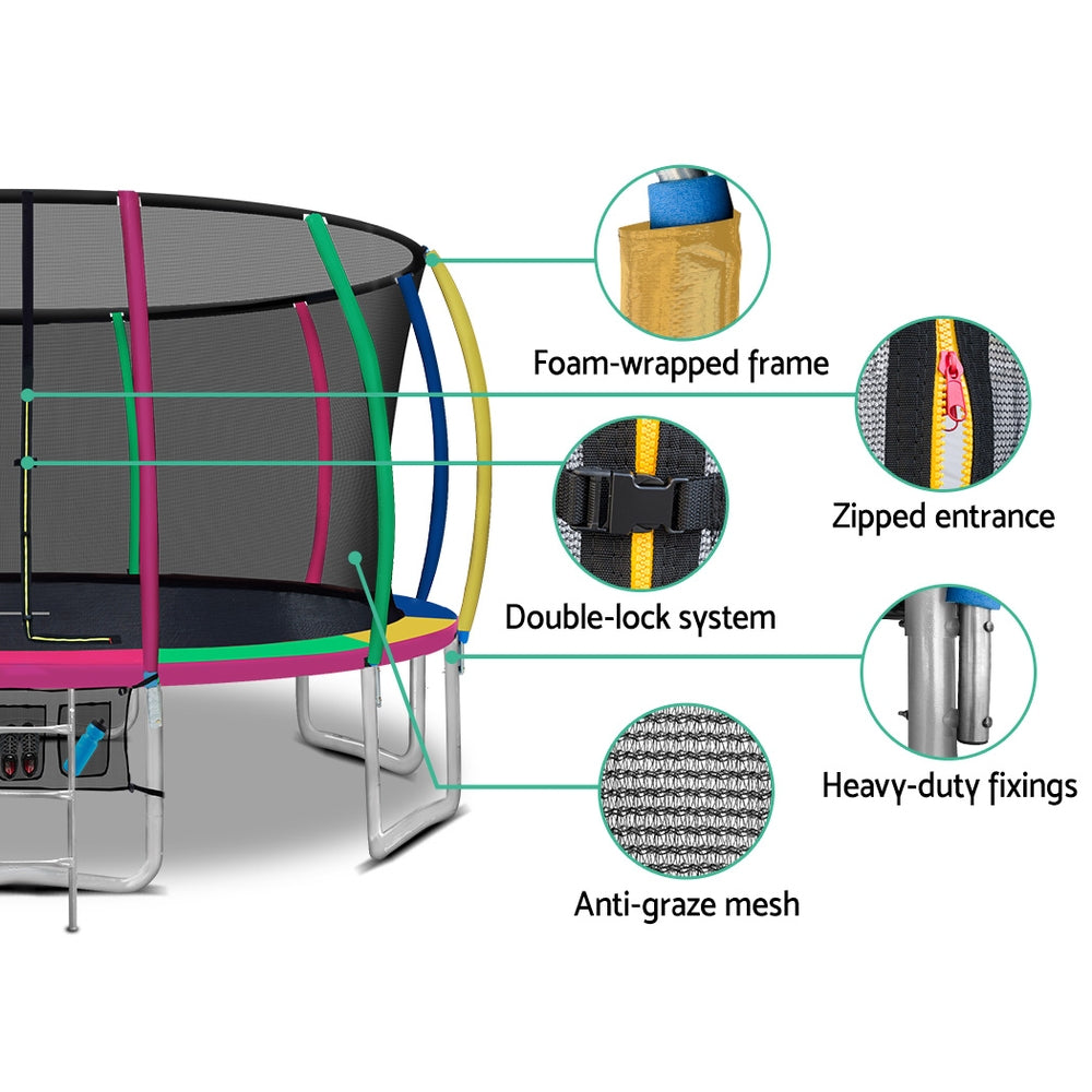 Byfield Round Trampoline with Enclosure and Ladder, 16ft