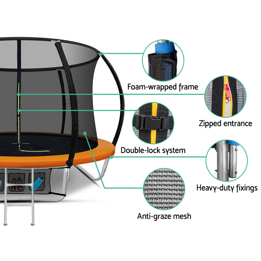 Byfield Round Trampoline with Enclosure and Ladder, 8ft
