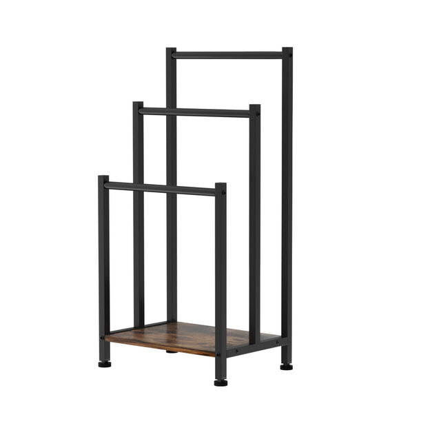 3-Tier Freestanding Towel Rack Rail — Bathroom Organiser and Laundry Drying Bar — Allure Home Collections