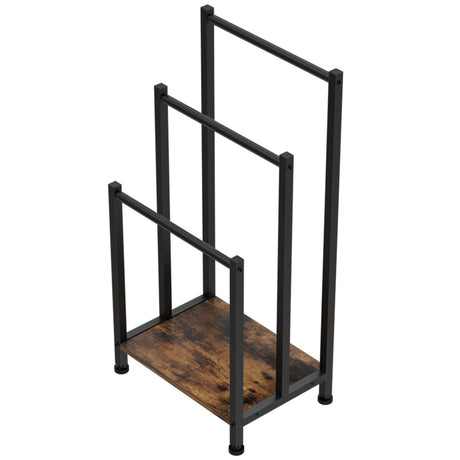 3-Tier Freestanding Towel Rack Rail — Bathroom Organiser and Laundry Drying Bar — Allure Home Collections