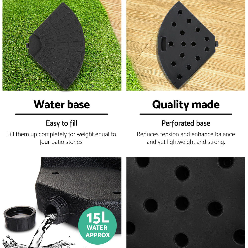 Instahut Cantilever Outdoor Umbrella with Base — UPF 50 Plus, Grey, Charcoal or Black — Allure Home Collections