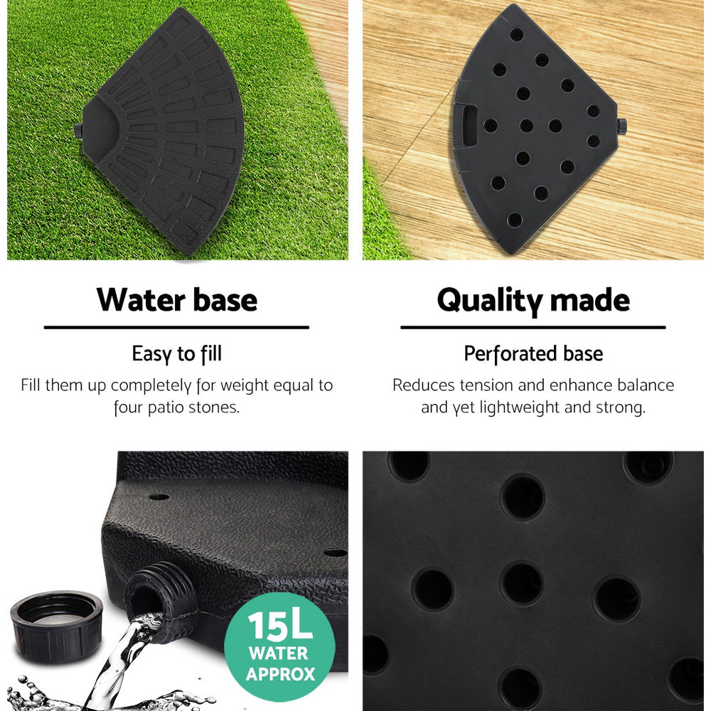 Instahut Cantilever Outdoor Umbrella with Base — UPF 50 Plus, Grey, Charcoal or Black — Allure Home Collections