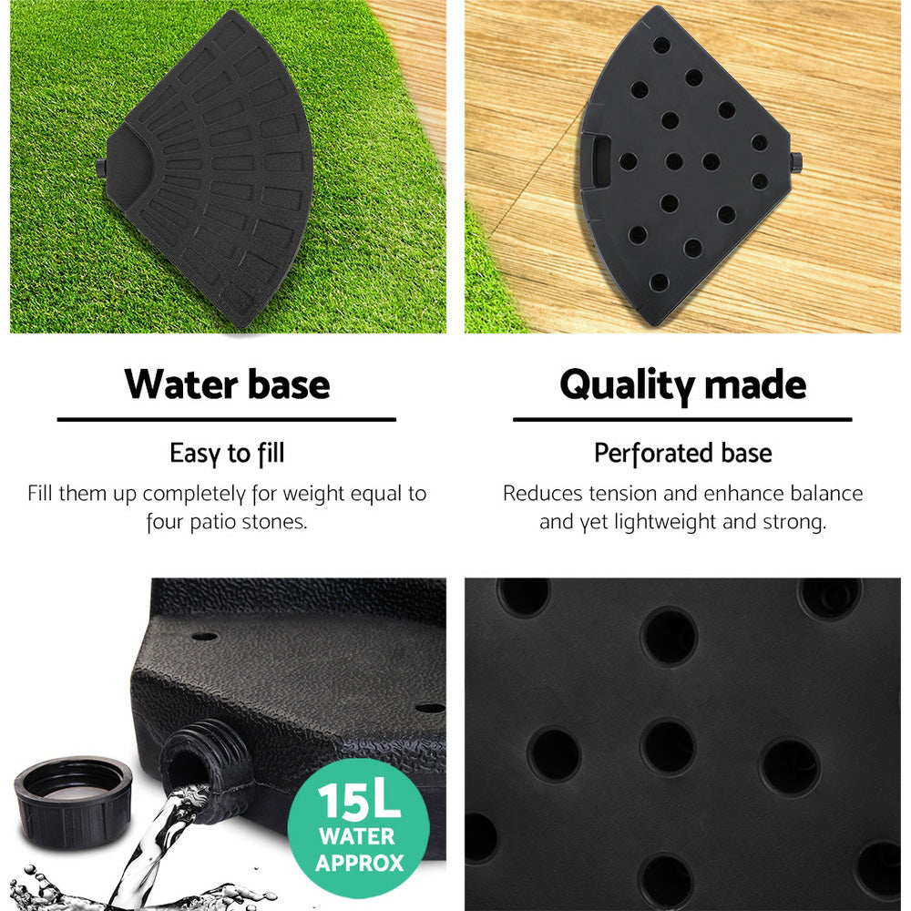 Instahut Cantilever Outdoor Umbrella with Base — UPF 50 Plus, Grey, Charcoal or Black — Allure Home Collections