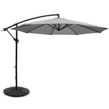 Instahut Cantilever Outdoor Umbrella with Base — UPF 50 Plus, Grey, Charcoal or Black — Allure Home Collections