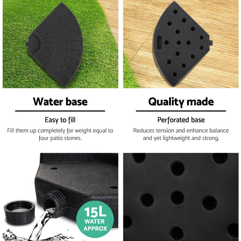 Instahut Cantilever Outdoor Umbrella with Base — UPF 50 Plus, Grey, Charcoal or Black — Allure Home Collections