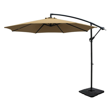 Instahut 3m Cantilever Outdoor Umbrella with Portable Base — UV50 Plus, Multiple Colours — Allure Home Collections