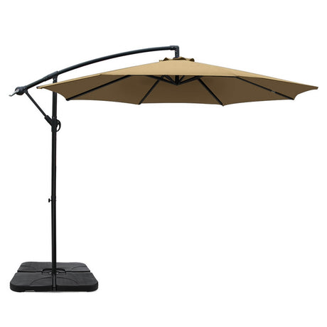 Instahut 3m Cantilever Outdoor Umbrella with Portable Base — UV50 Plus, Multiple Colours — Allure Home Collections