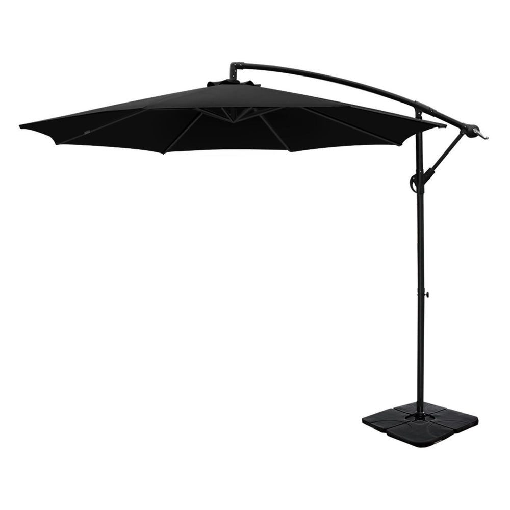 Instahut 3m Cantilever Outdoor Umbrella with Portable Base — UV50 Plus, Multiple Colours — Allure Home Collections
