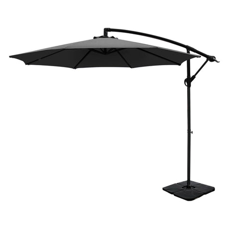 Instahut 3m Cantilever Outdoor Umbrella with Portable Base — UV50 Plus, Multiple Colours — Allure Home Collections