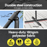 Instahut 3m Cantilever Outdoor Umbrella with Portable Base — UV50 Plus, Multiple Colours — Allure Home Collections