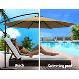 Instahut Cantilever Outdoor Umbrella — UPF 50 Plus, Black, Beige or Grey — Allure Home Collections