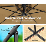 Instahut Cantilever Outdoor Umbrella — UPF 50 Plus, Black, Beige or Grey — Allure Home Collections