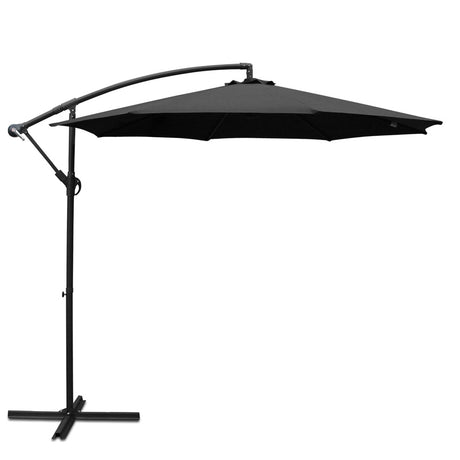Instahut Cantilever Outdoor Umbrella — UPF 50 Plus, Black, Beige or Grey — Allure Home Collections