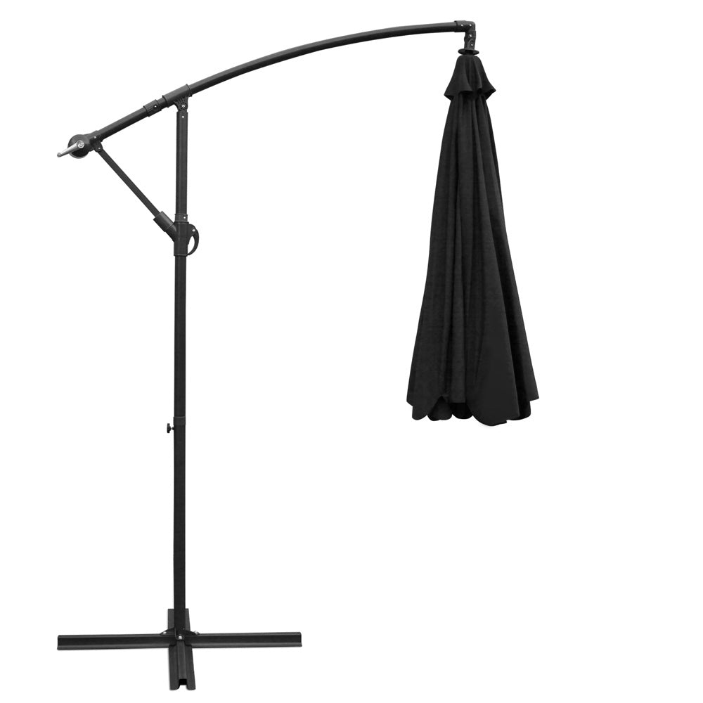 Instahut Cantilever Outdoor Umbrella — UPF 50 Plus, Black, Beige or Grey — Allure Home Collections