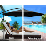 Instahut Cantilever Outdoor Umbrella — UPF 50 Plus, Black, Beige or Grey — Allure Home Collections