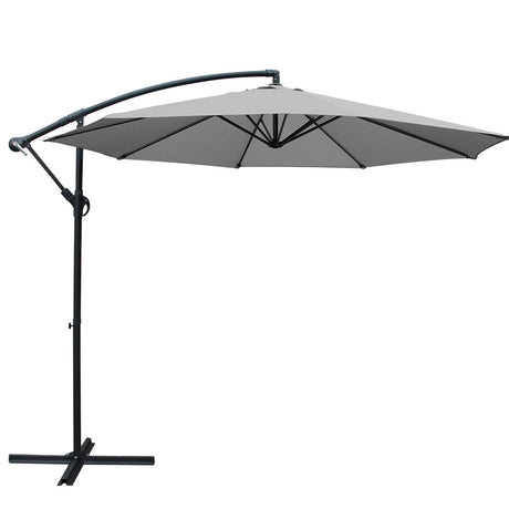 Instahut Cantilever Outdoor Umbrella — UPF 50 Plus, Black, Beige or Grey — Allure Home Collections