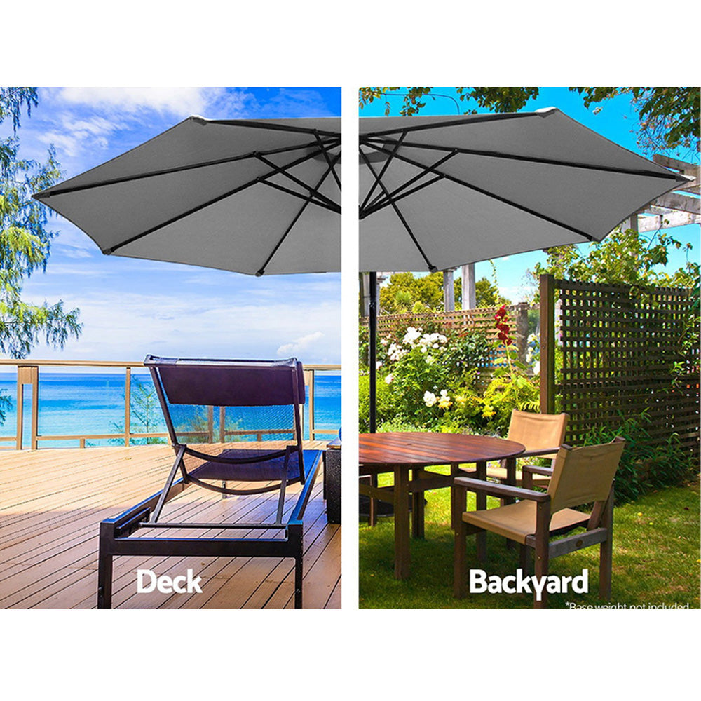 Instahut Cantilever Outdoor Umbrella — UPF 50 Plus, Black, Beige or Grey — Allure Home Collections