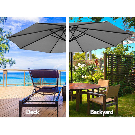 Instahut Cantilever Outdoor Umbrella — UPF 50 Plus, Black, Beige or Grey — Allure Home Collections