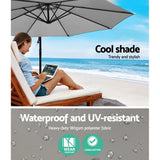Instahut Cantilever Outdoor Umbrella — UPF 50 Plus, Black, Beige or Grey — Allure Home Collections