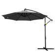 Instahut Cantilever LED Outdoor Umbrella — Solar Powered, UV50 Plus, Charcoal or Navy — Allure Home Collections