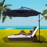 Instahut Cantilever LED Outdoor Umbrella — Solar Powered, UV50 Plus, Charcoal or Navy — Allure Home Collections