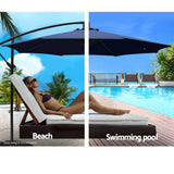 Instahut Cantilever Outdoor Umbrella — UPF 50 Plus, Black, Beige or Grey — Allure Home Collections