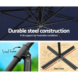 Instahut Cantilever Outdoor Umbrella — UPF 50 Plus, Black, Beige or Grey — Allure Home Collections