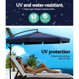 Instahut 3m Cantilever Umbrella with Portable Base — UPF 50 Plus, Beige, Black or Navy — Allure Home Collections