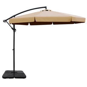 Roses cantilever outdoor umbrella with modular base