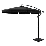 Instahut Cantilever Outdoor Umbrella with Modular Base — UPF50 Plus, Beige, Navy or Black — Allure Home Collections